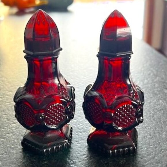 Avon Other - Vintage Set Of Two 1978 Avon Ruby Red Glass Cape Cod Salt & Pepper Shakers